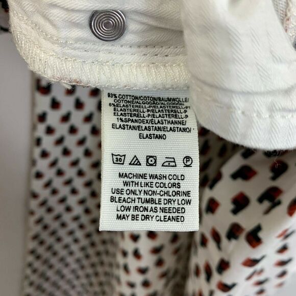 Free People‎ Womens Size 27 Skinny Jeans Printed FP Logo White NWOT - Picture 5 of 6